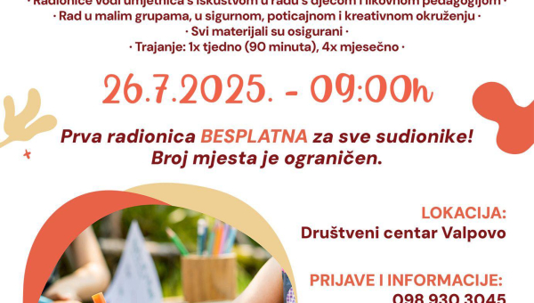 Likovne radionice za djecu Udruge Vashar